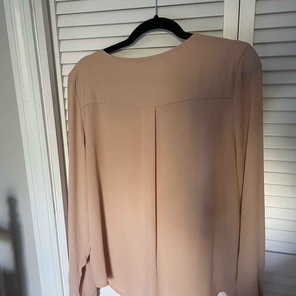 Simple Elegance Neutral Button Down Blouse - image 3